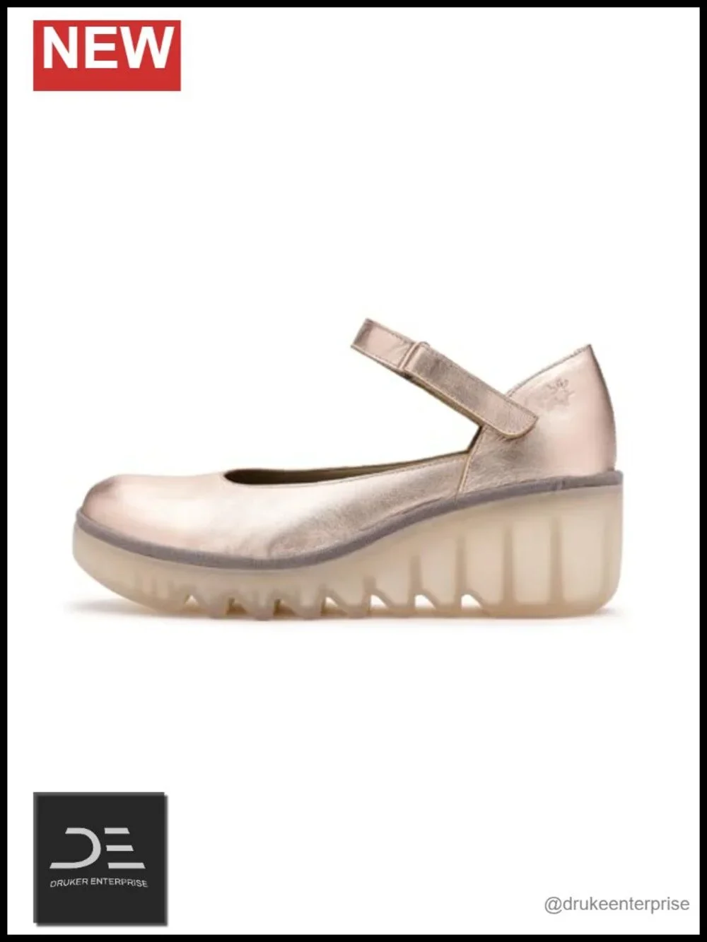 Women's Wedge Pumps Hook & Loop Closure Thermo Rubber Sole